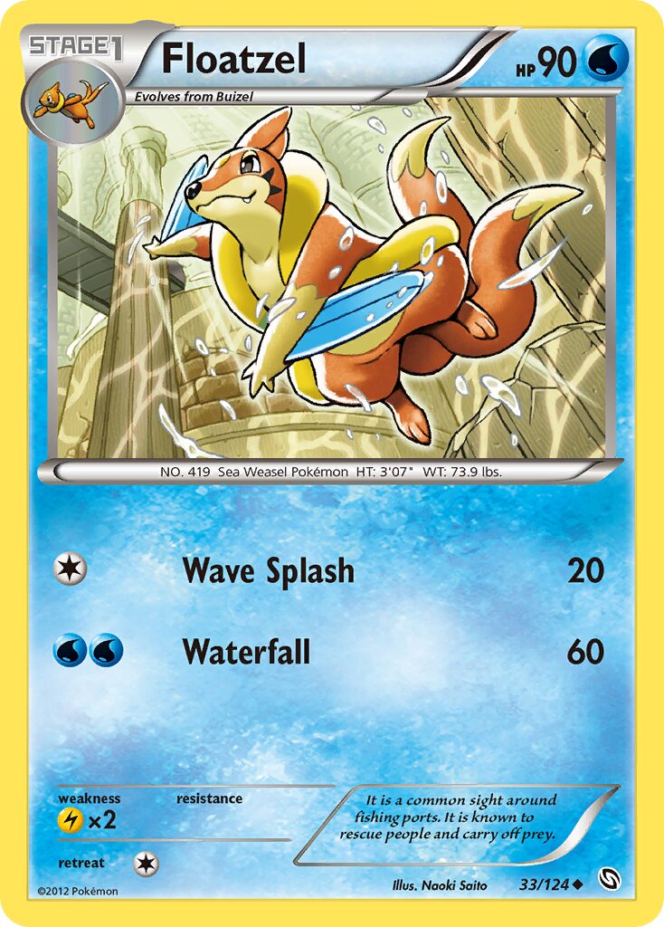 Floatzel 033/124 — Dragons Exalted (English Pokémon TCG card)
