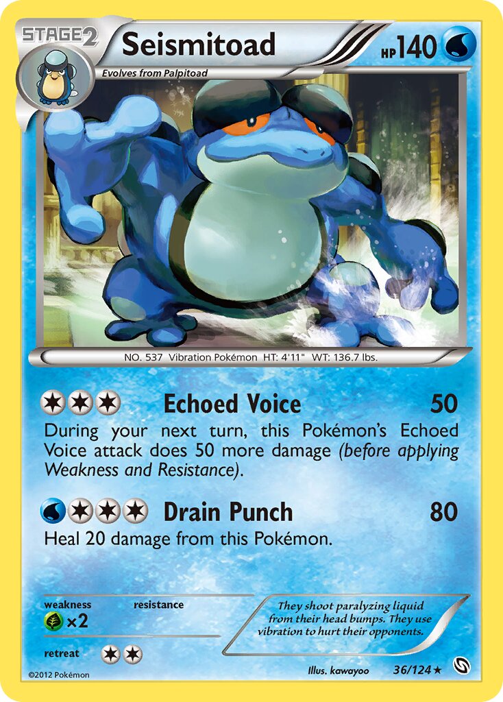 Seismitoad 036/124 — Dragons Exalted (English Pokémon TCG card)