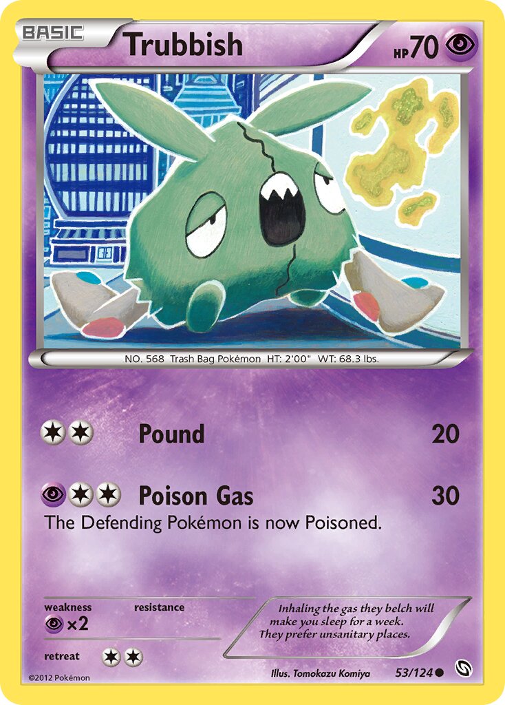 Trubbish 053/124 — Dragons Exalted (English Pokémon TCG card)
