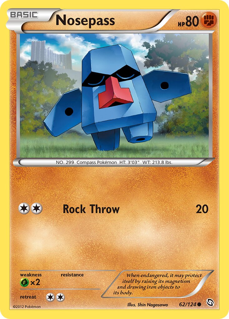 Nosepass 062/124 — Dragons Exalted (English Pokémon TCG card)