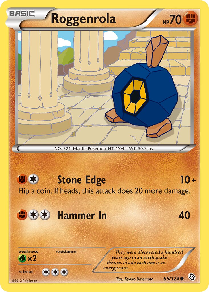 Roggenrola 065/124 — Dragons Exalted (English Pokémon TCG card)
