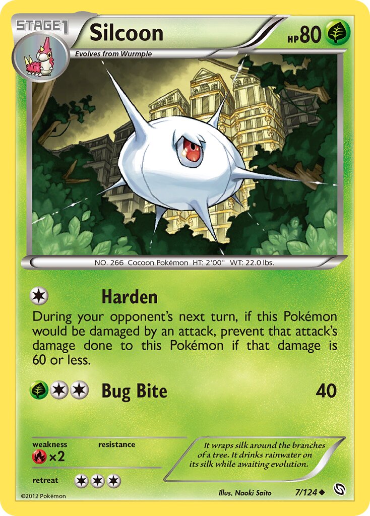 Silcoon 007/124 — Dragons Exalted (English Pokémon TCG card)