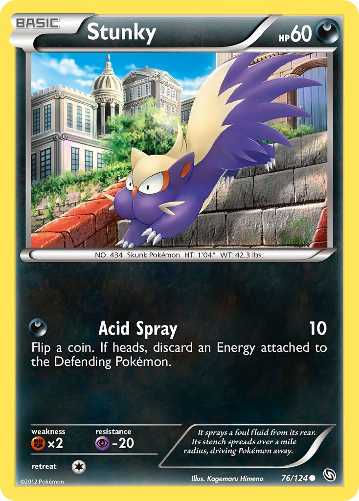 Stunky 076/124 — Dragons Exalted (English Pokémon TCG card)