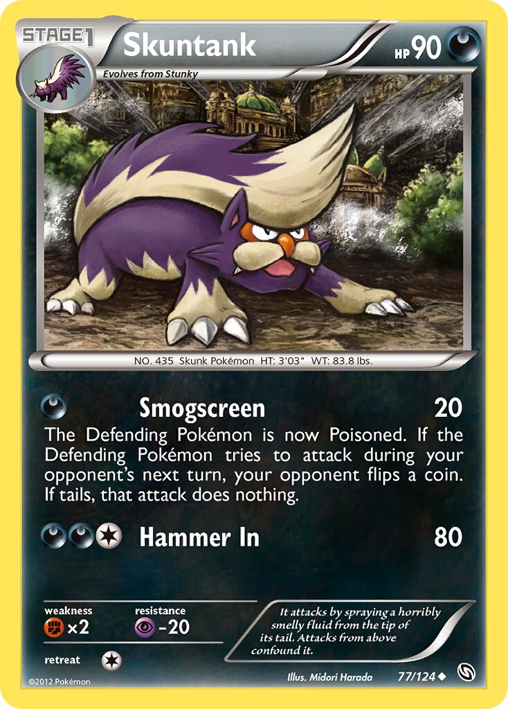 Skuntank 077/124 — Dragons Exalted (English Pokémon TCG card)