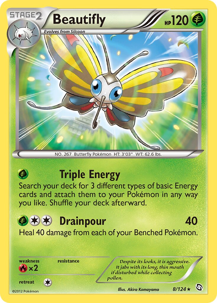 Beautifly 008/124 — Dragons Exalted (English Pokémon TCG card)