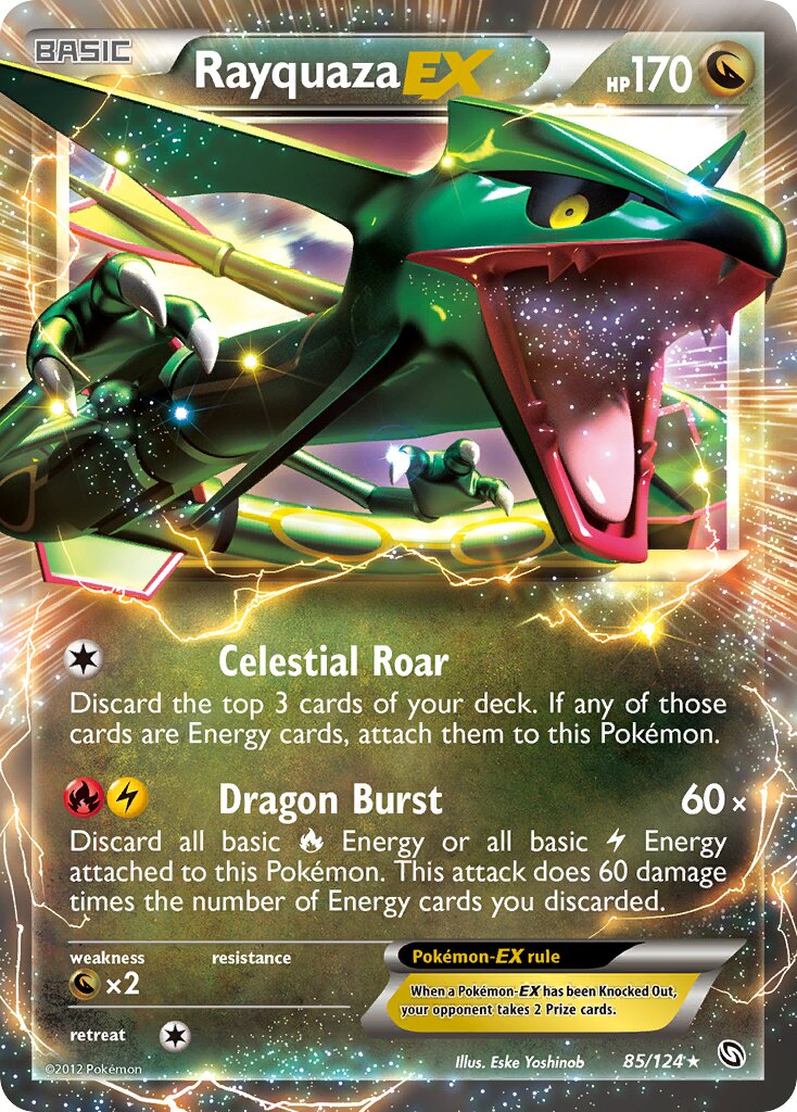 Rayquaza-EX 085/124 — Dragons Exalted (English Pokémon TCG card)