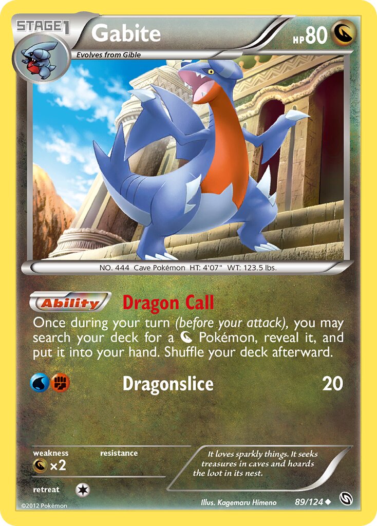 Gabite 089/124 — Dragons Exalted (English Pokémon TCG card)