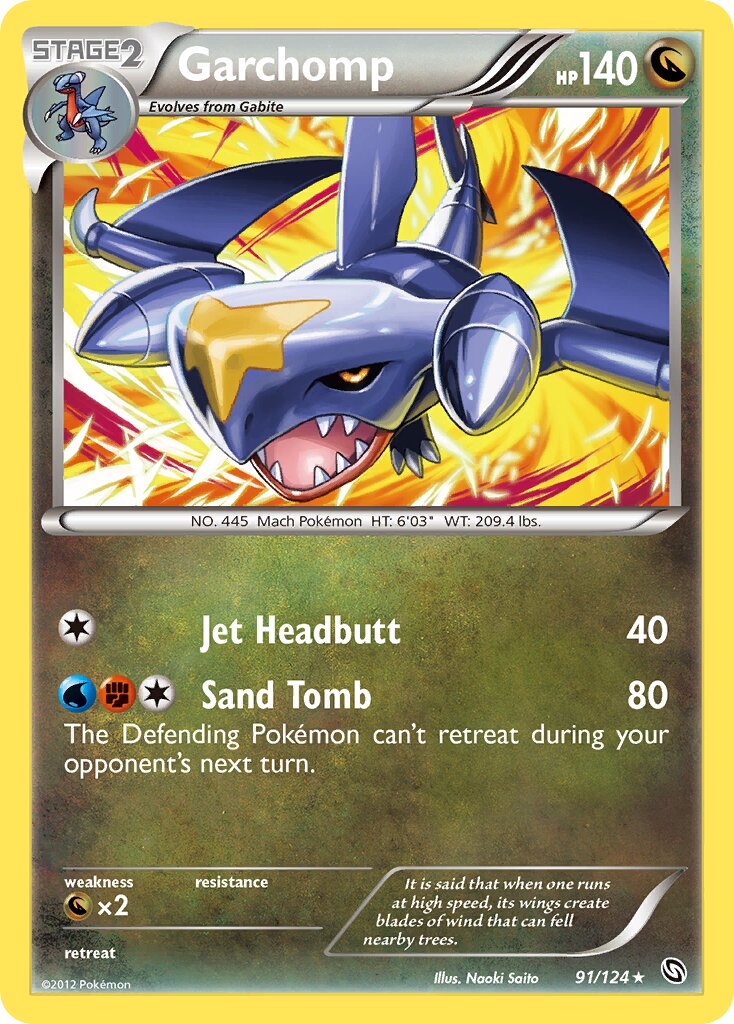 Garchomp 091/124 — Dragons Exalted (English Pokémon TCG card)