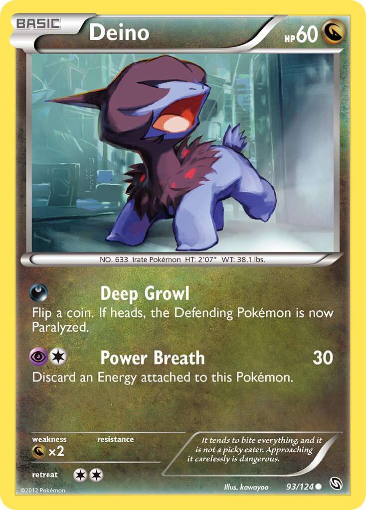 Deino 093/124 — Dragons Exalted (English Pokémon TCG card)