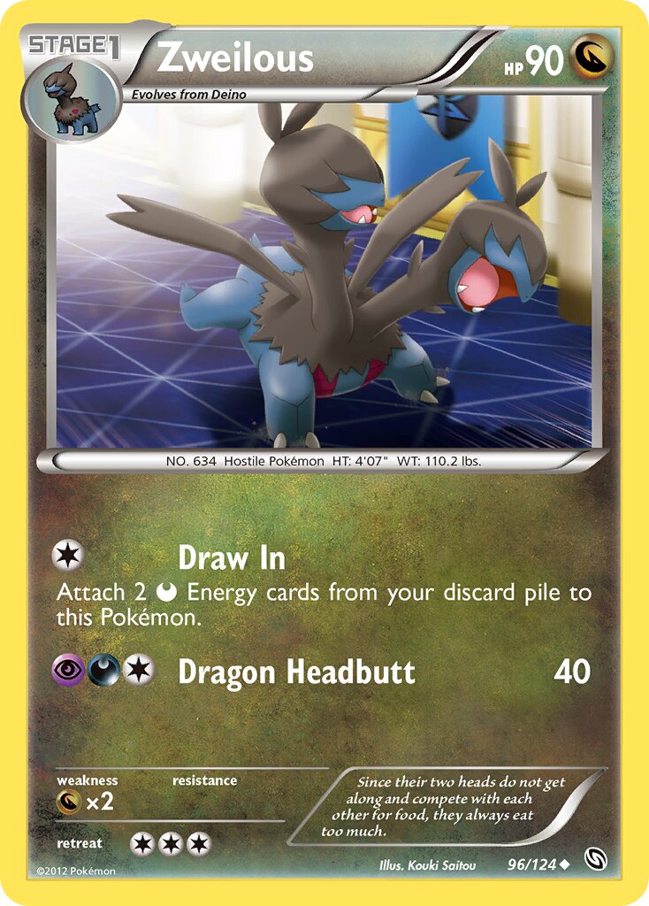 Zweilous 096/124 — Dragons Exalted (English Pokémon TCG card)
