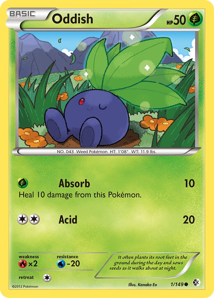 Oddish 001/149 — Boundaries Crossed (English Pokémon TCG card)