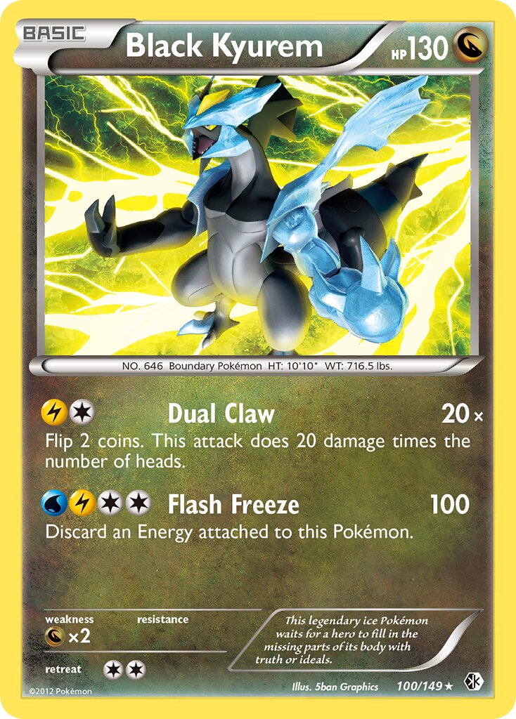 Black Kyurem 100/149 — Boundaries Crossed (English Pokémon TCG card)