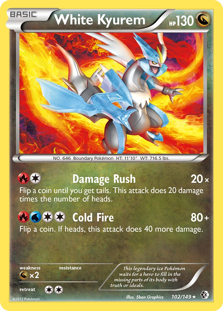 White Kyurem 102/149 — Boundaries Crossed (English Pokémon TCG card)