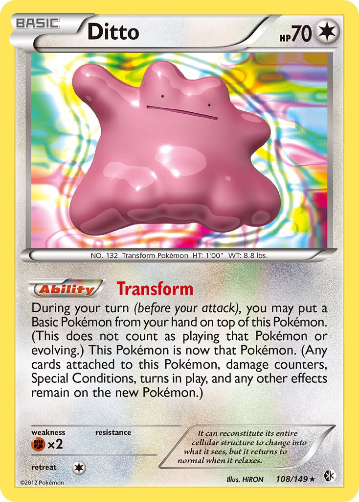 Ditto 108/149 — Boundaries Crossed (English Pokémon TCG card)