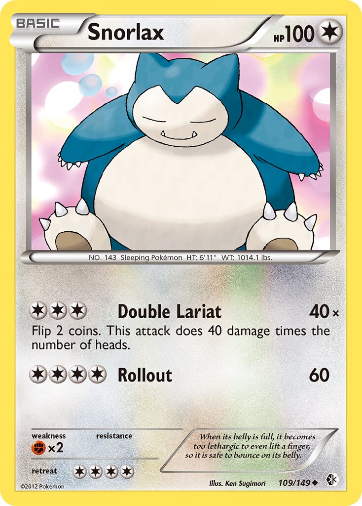 Snorlax 109/149 — Boundaries Crossed (English Pokémon TCG card)