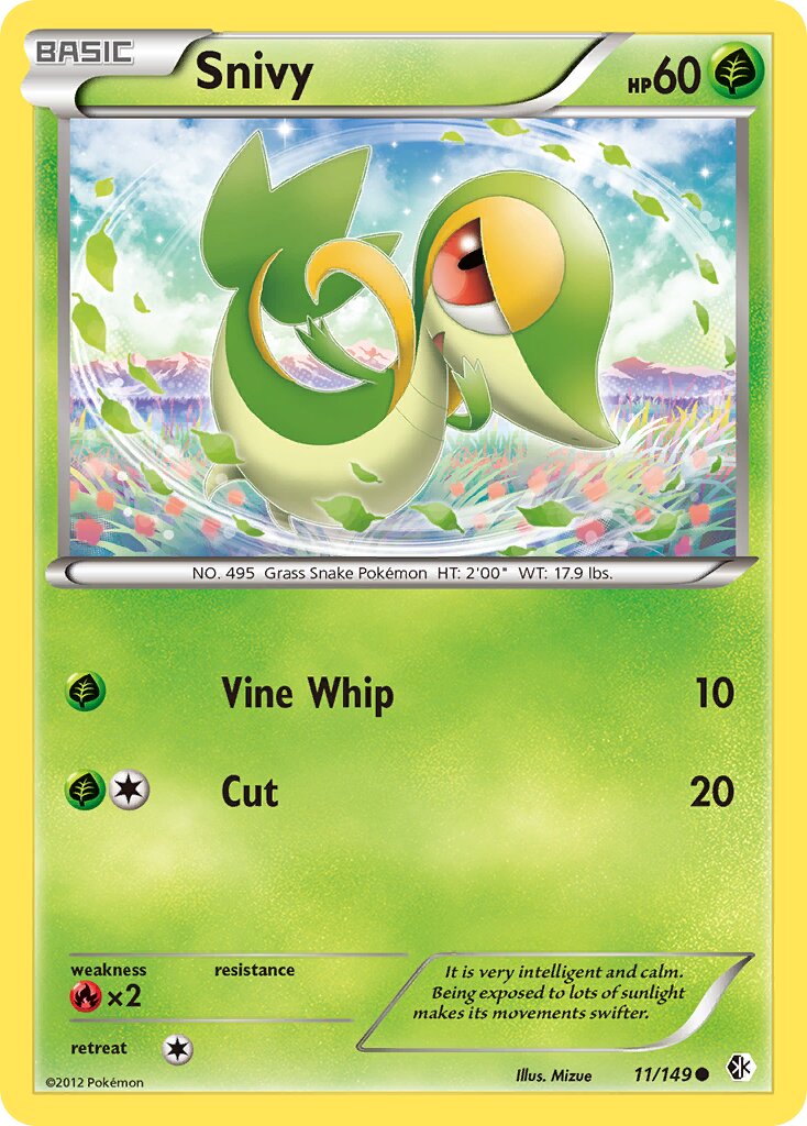 Snivy 011/149 — Boundaries Crossed (English Pokémon TCG card)