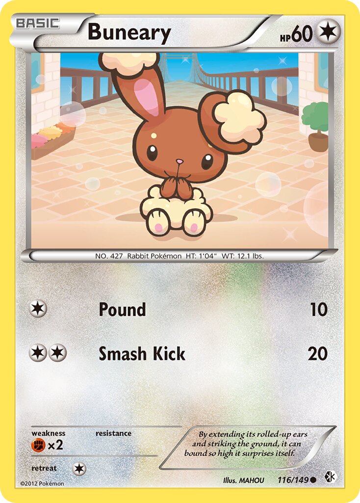 Buneary 116/149 — Boundaries Crossed (English Pokémon TCG card)