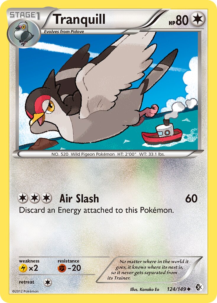 Tranquill 124/149 — Boundaries Crossed (English Pokémon TCG card)