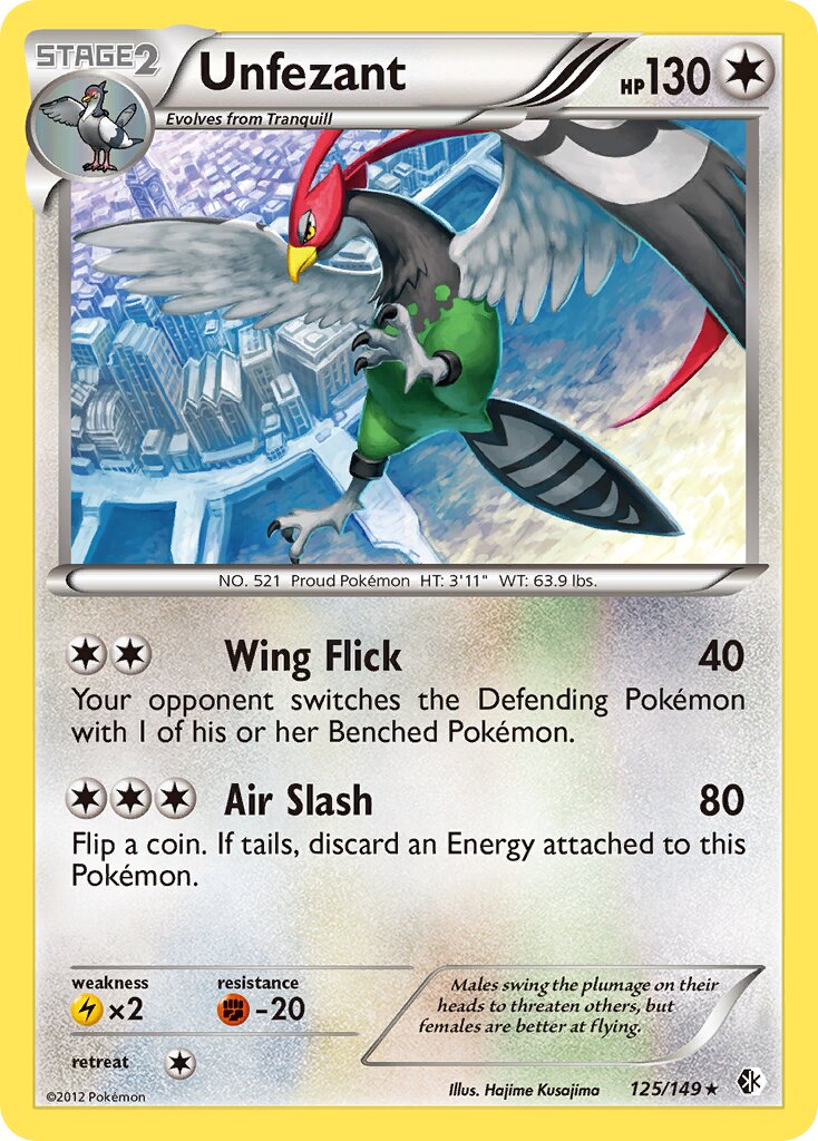 Unfezant 125/149 — Boundaries Crossed (English Pokémon TCG card)