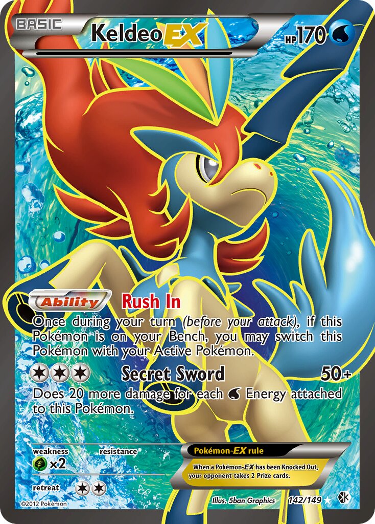 Keldeo-EX 142/149 — Boundaries Crossed (English Pokémon TCG card)
