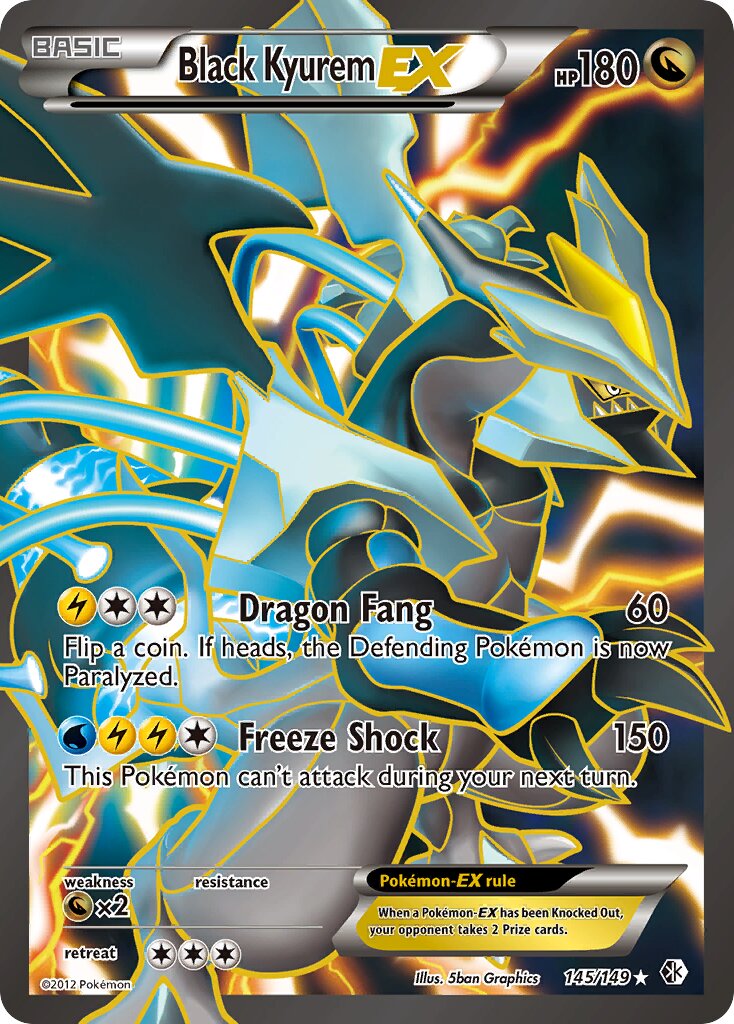 Black Kyurem-EX 145/149 — Boundaries Crossed (English Pokémon TCG card)