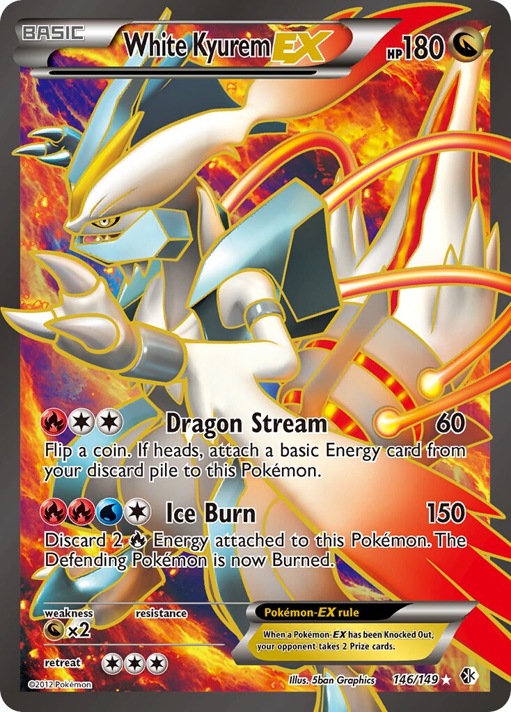 White Kyurem-EX 146/149 — Boundaries Crossed (English Pokémon TCG card)