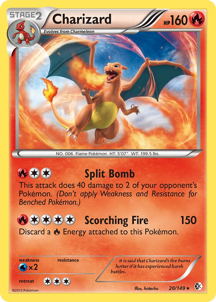 Charizard 020/149 — Boundaries Crossed (English Pokémon TCG card)