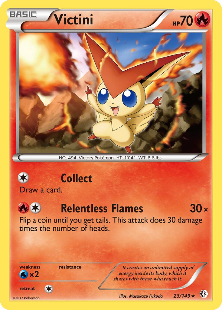 Victini 023/149 — Boundaries Crossed (English Pokémon TCG card)