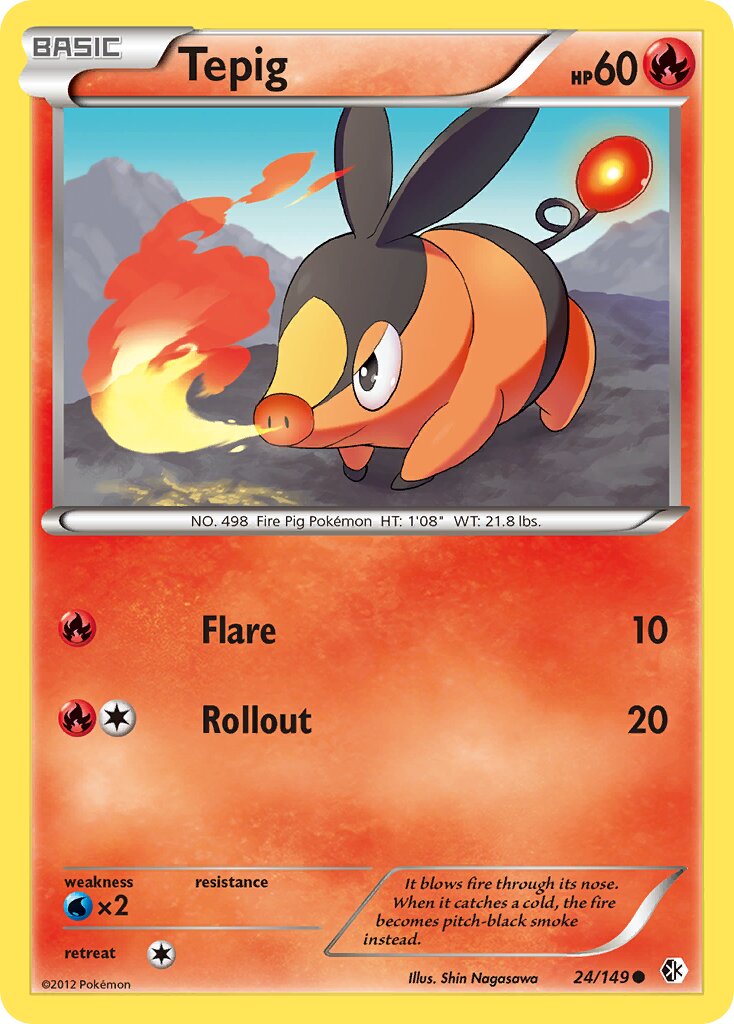 Tepig 024/149 — Boundaries Crossed (English Pokémon TCG card)