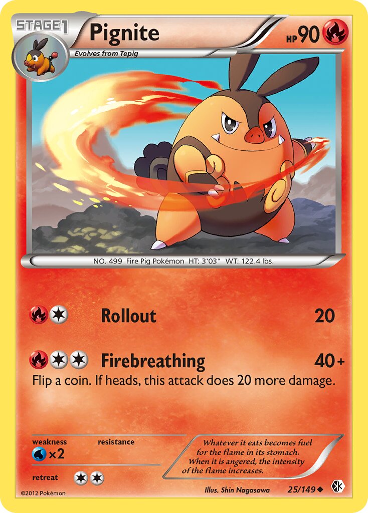 Pignite 025/149 — Boundaries Crossed (English Pokémon TCG card)