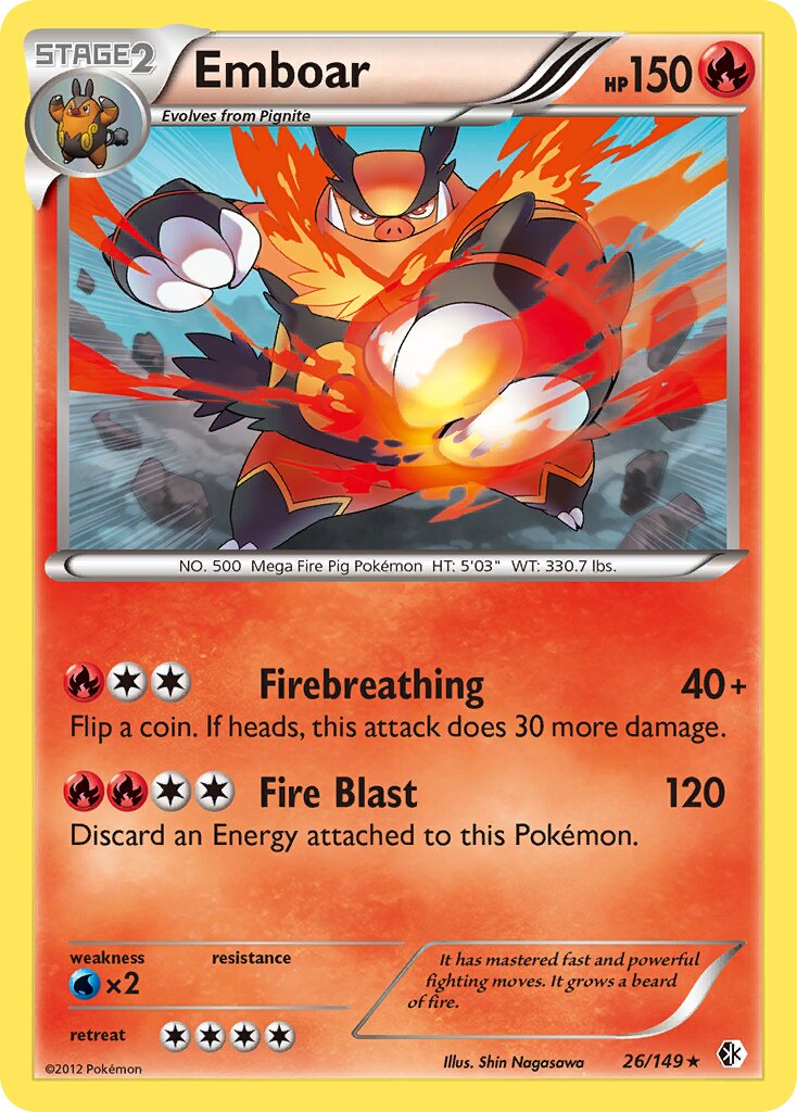 Emboar 026/149 — Boundaries Crossed (English Pokémon TCG card)