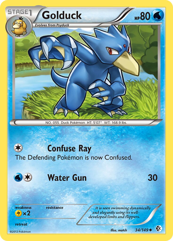 Golduck 034/149 — Boundaries Crossed (English Pokémon TCG card)