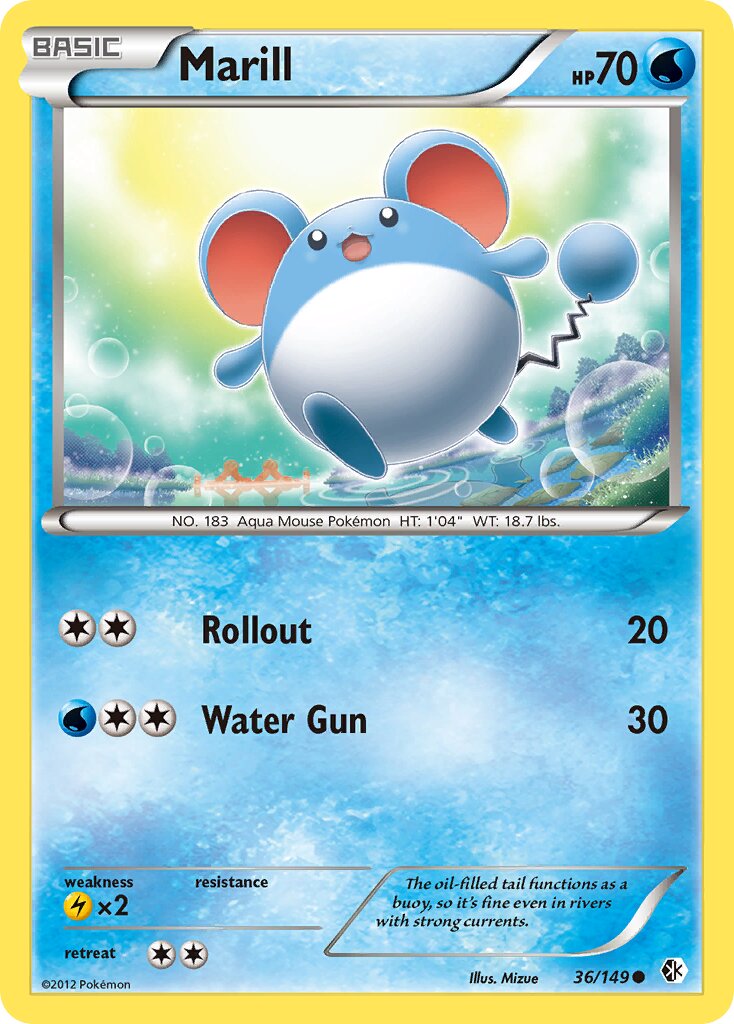 Marill 036/149 — Boundaries Crossed (English Pokémon TCG card)