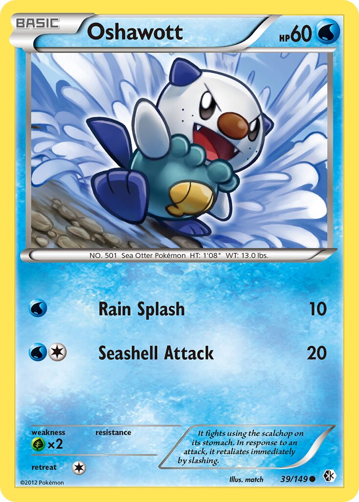 Oshawott 039/149 — Boundaries Crossed (English Pokémon TCG card)