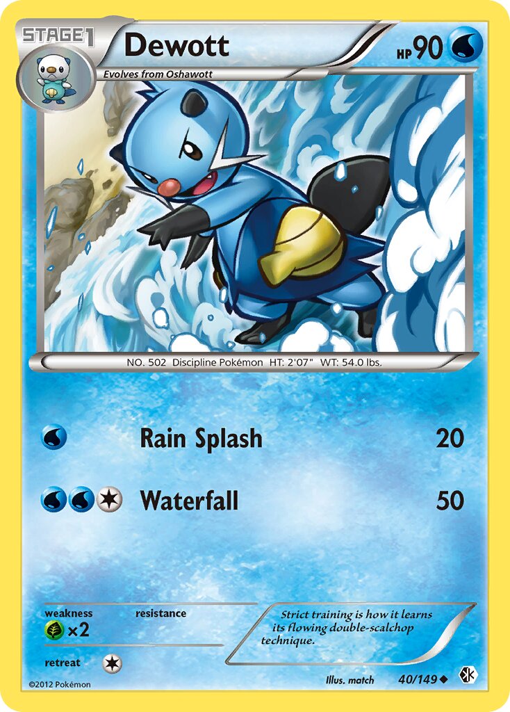 Dewott 040/149 — Boundaries Crossed (English Pokémon TCG card)