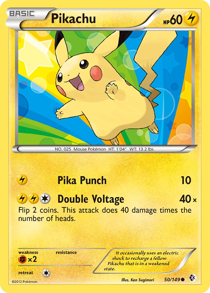 Pikachu 050/149 — Boundaries Crossed (English Pokémon TCG card)