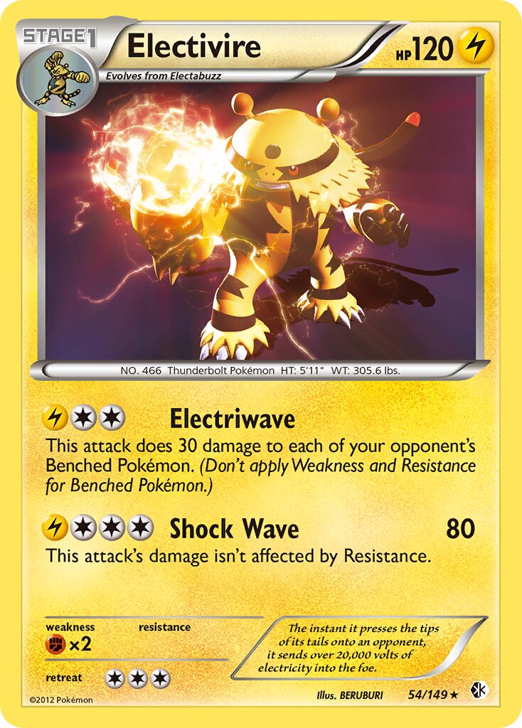 Electivire 054/149 — Boundaries Crossed (English Pokémon TCG card)