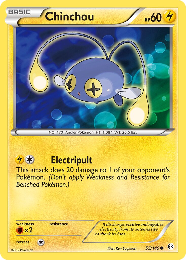 Chinchou 055/149 — Boundaries Crossed (English Pokémon TCG card)