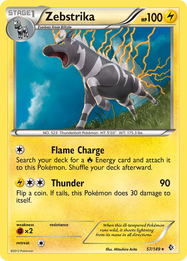 Zebstrika 057/149 — Boundaries Crossed (English Pokémon TCG card)