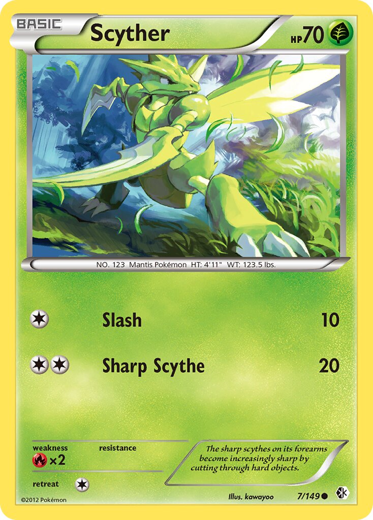 Scyther 007/149 — Boundaries Crossed (English Pokémon TCG card)