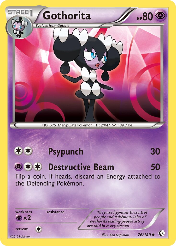 Gothorita 076/149 — Boundaries Crossed (English Pokémon TCG card)