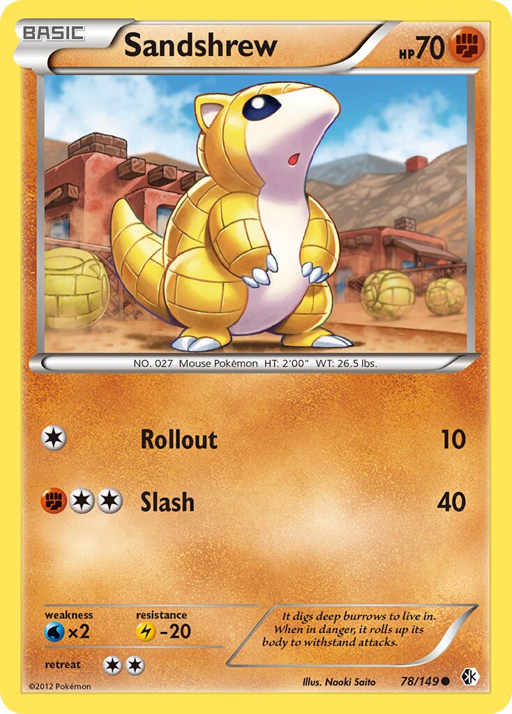 Sandshrew 078/149 — Boundaries Crossed (English Pokémon TCG card)