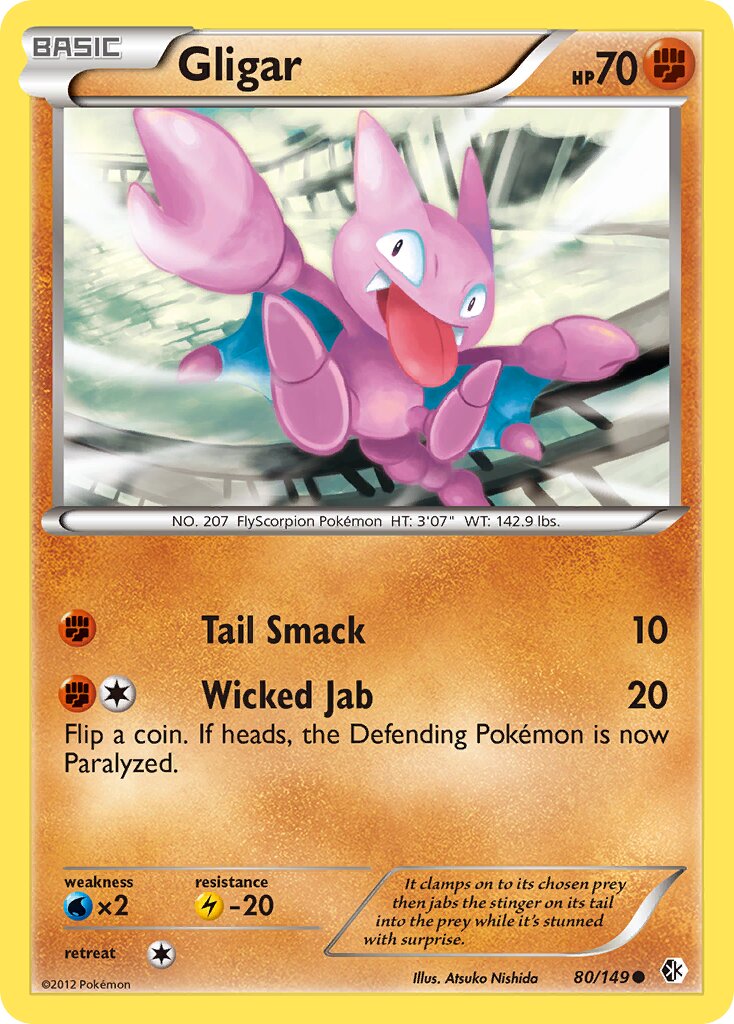 Gligar 080/149 — Boundaries Crossed (English Pokémon TCG card)