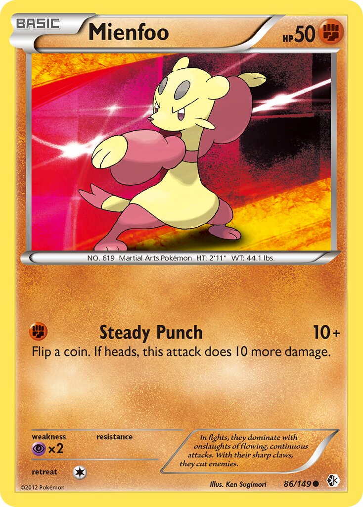 Mienfoo 086/149 — Boundaries Crossed (English Pokémon TCG card)