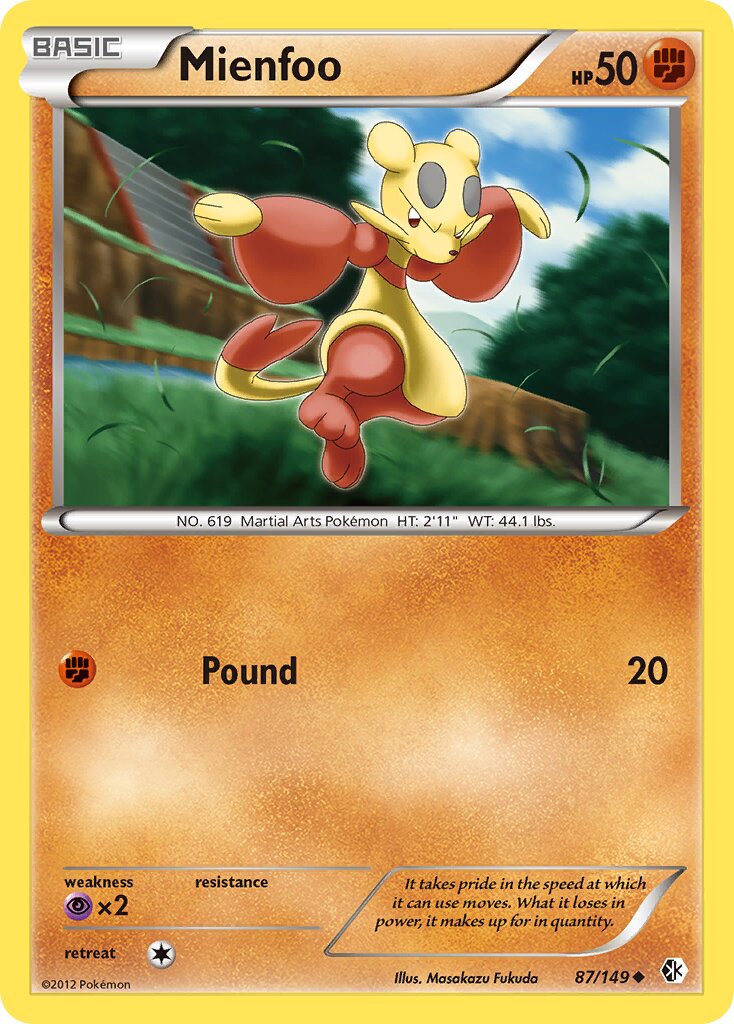 Mienfoo 087/149 — Boundaries Crossed (English Pokémon TCG card)