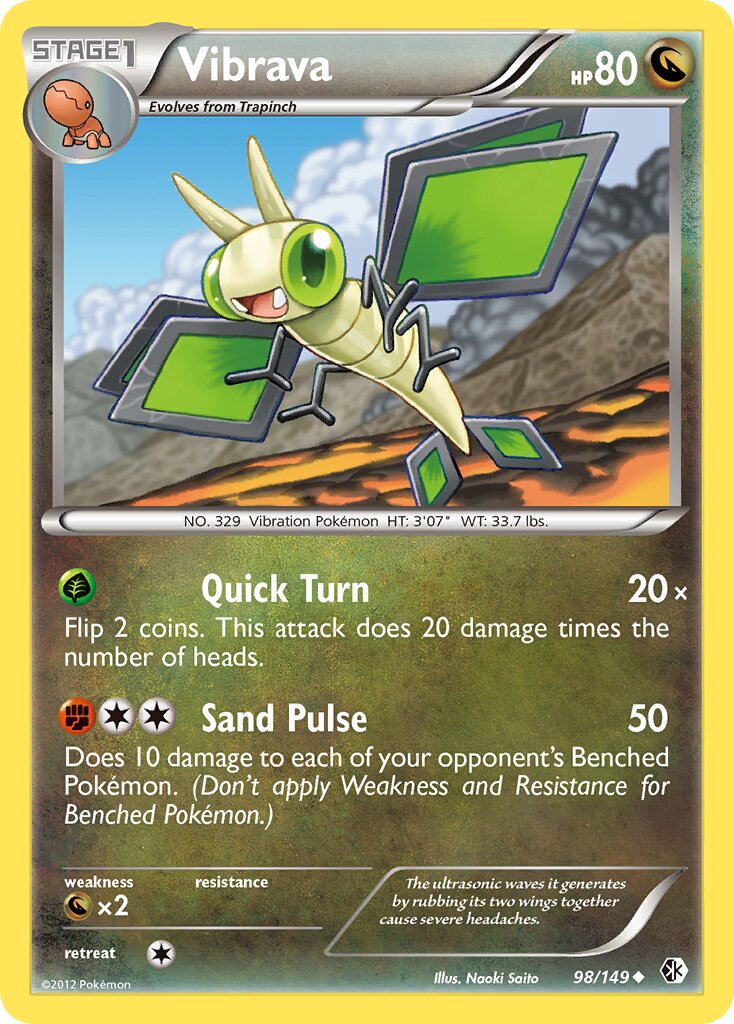Vibrava 098/149 — Boundaries Crossed (English Pokémon TCG card)