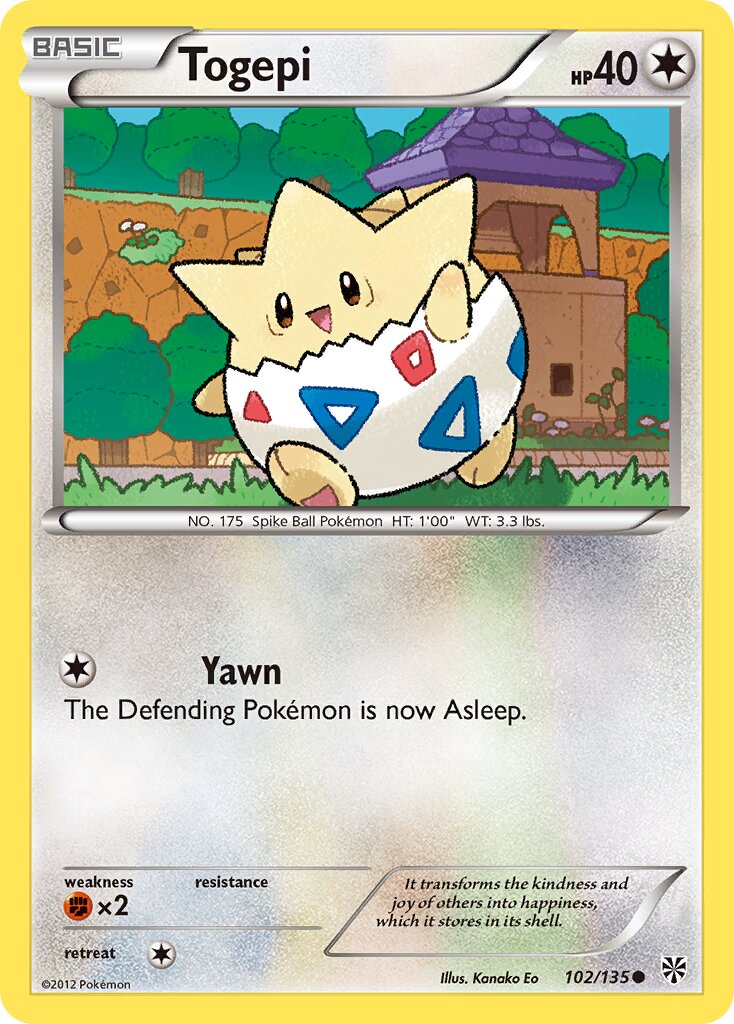 Togepi 102/135 — Plasma Storm (English Pokémon TCG card)
