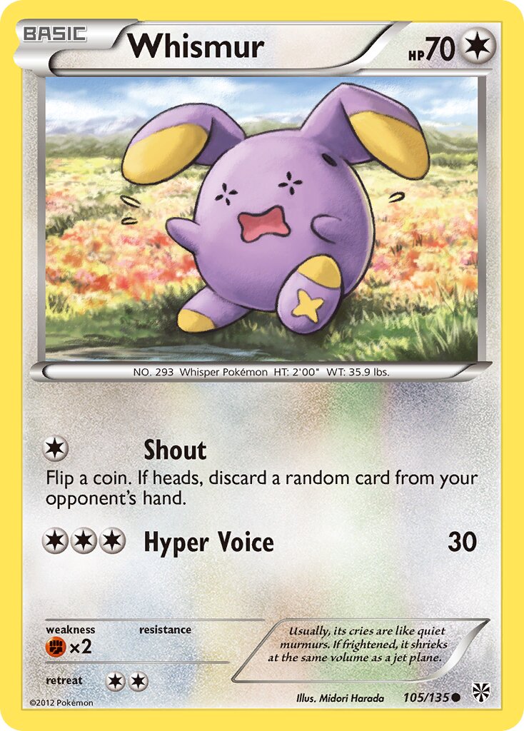 Whismur 105/135 — Plasma Storm (English Pokémon TCG card)