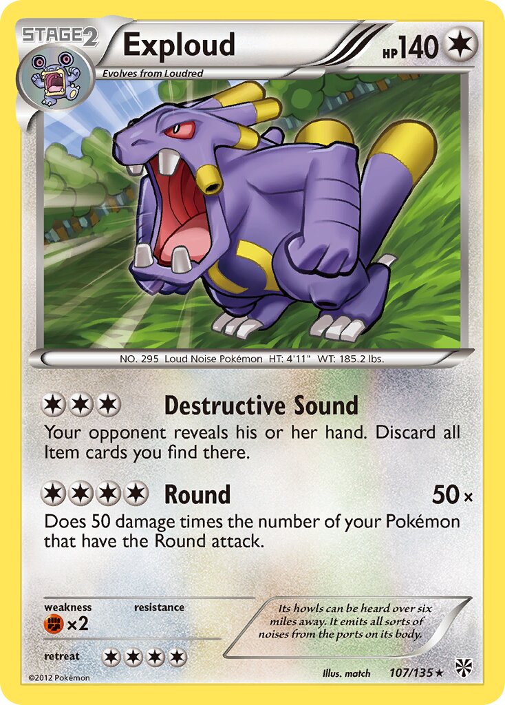 Exploud 107/135 — Plasma Storm (English Pokémon TCG card)