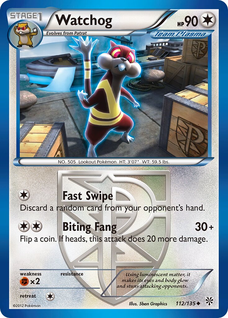 Watchog 112/135 — Plasma Storm (English Pokémon TCG card)